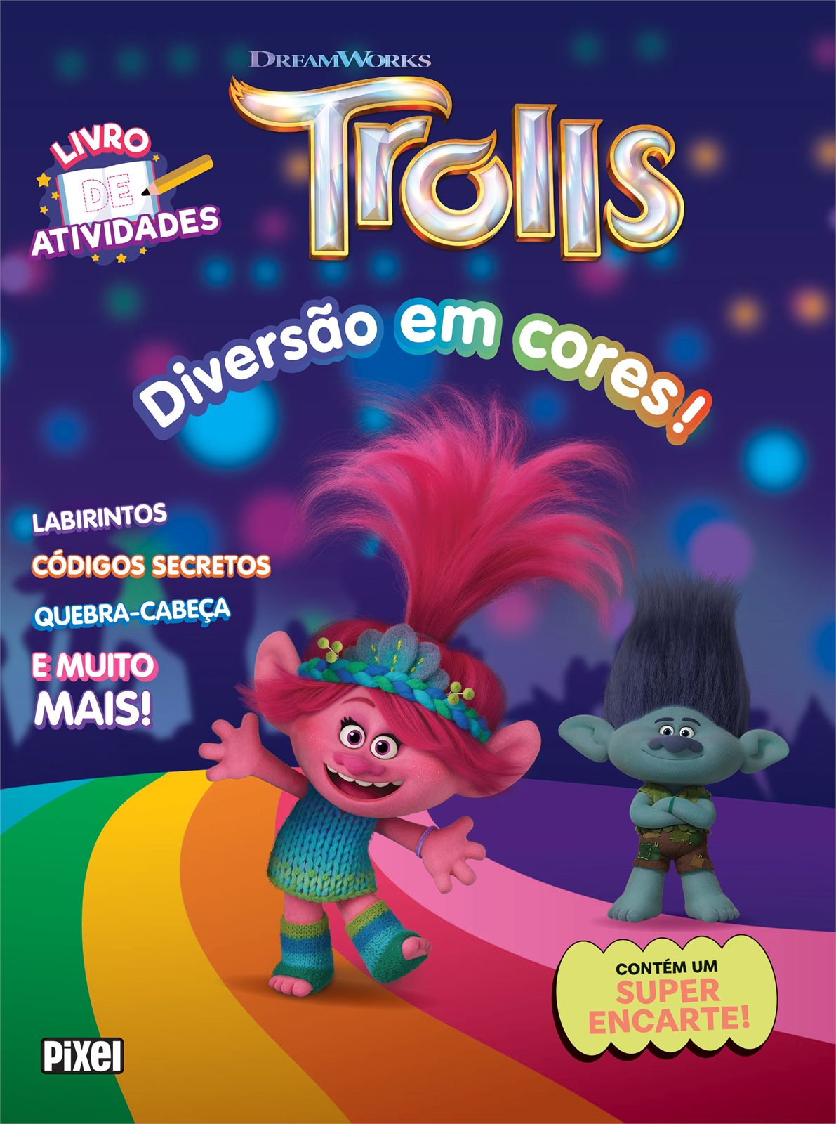 Capa de Trolls: Diversão em cores!