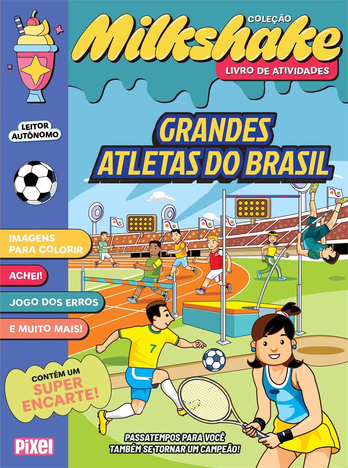 Capa de Grandes atletas do Brasil – Coleção Milkshake