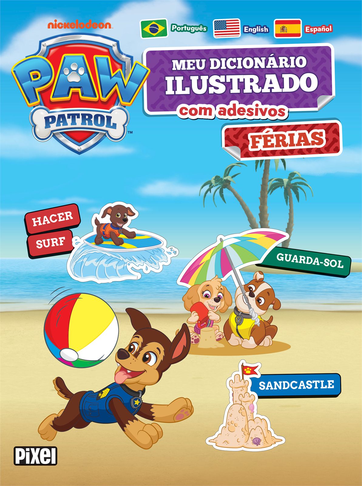 Capa de Patrulha canina – Meu primeiro dicionário de adesivos: Férias