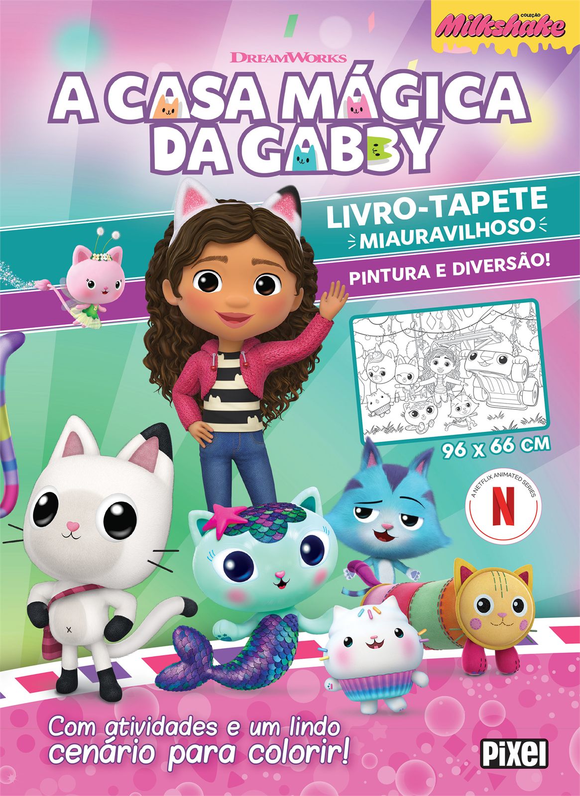 Capa de A casa mágica da Gabby: Livro tapete gatástico para colorir