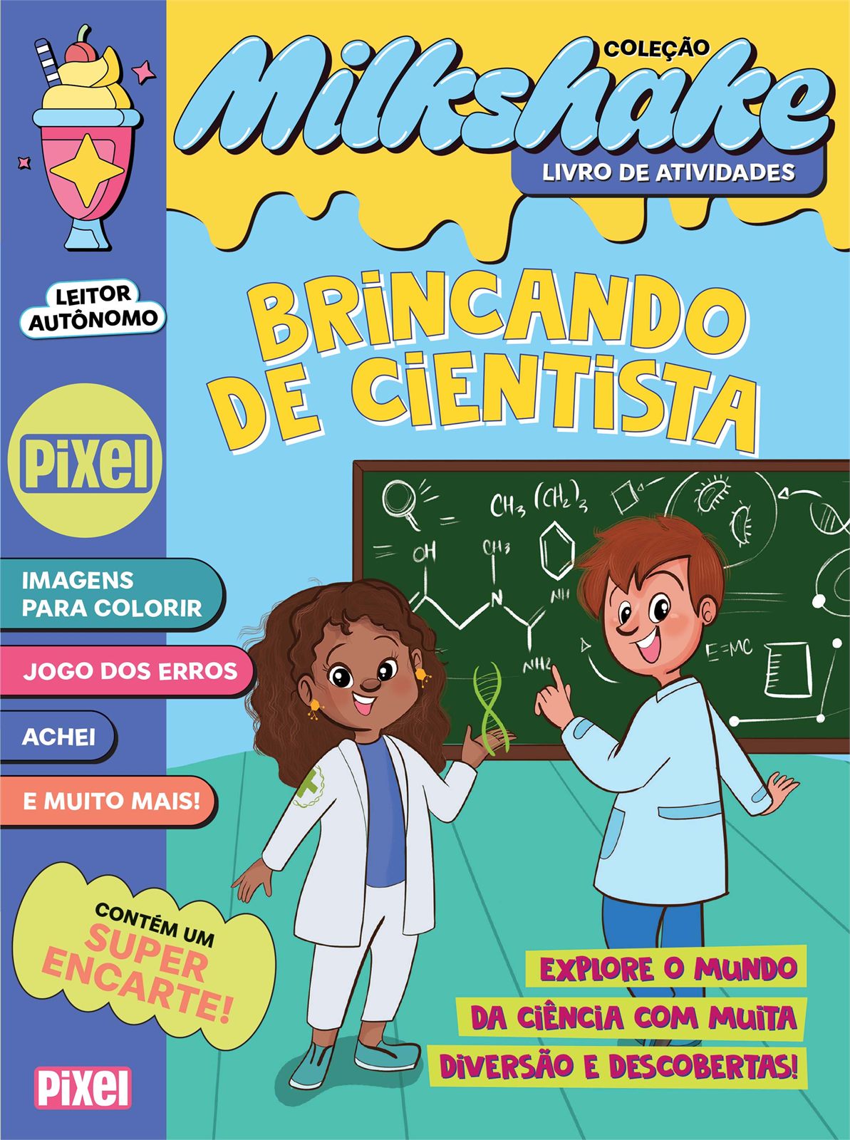 Capa de Brincando de Cientista – Coleção Milkshake
