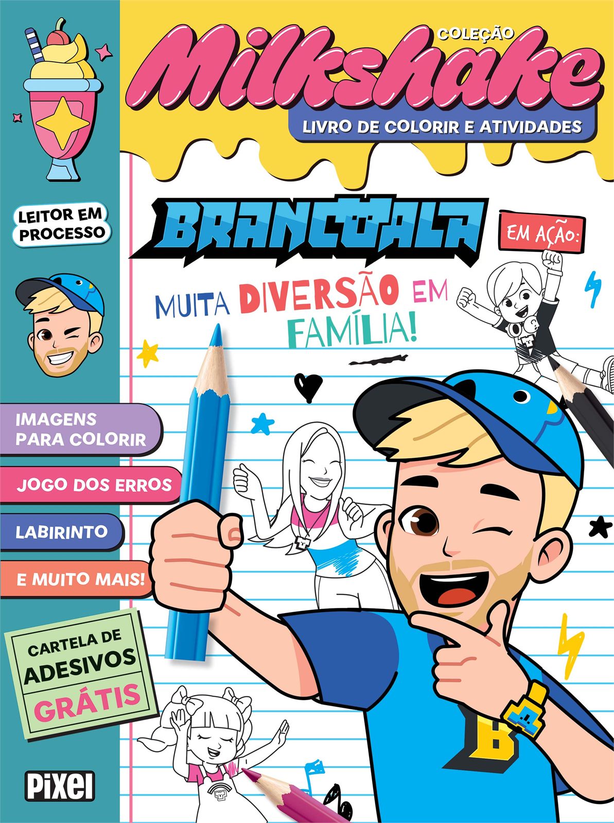 Capa de Brancoala em ação: imagens para colorir – Coleção Milkshake