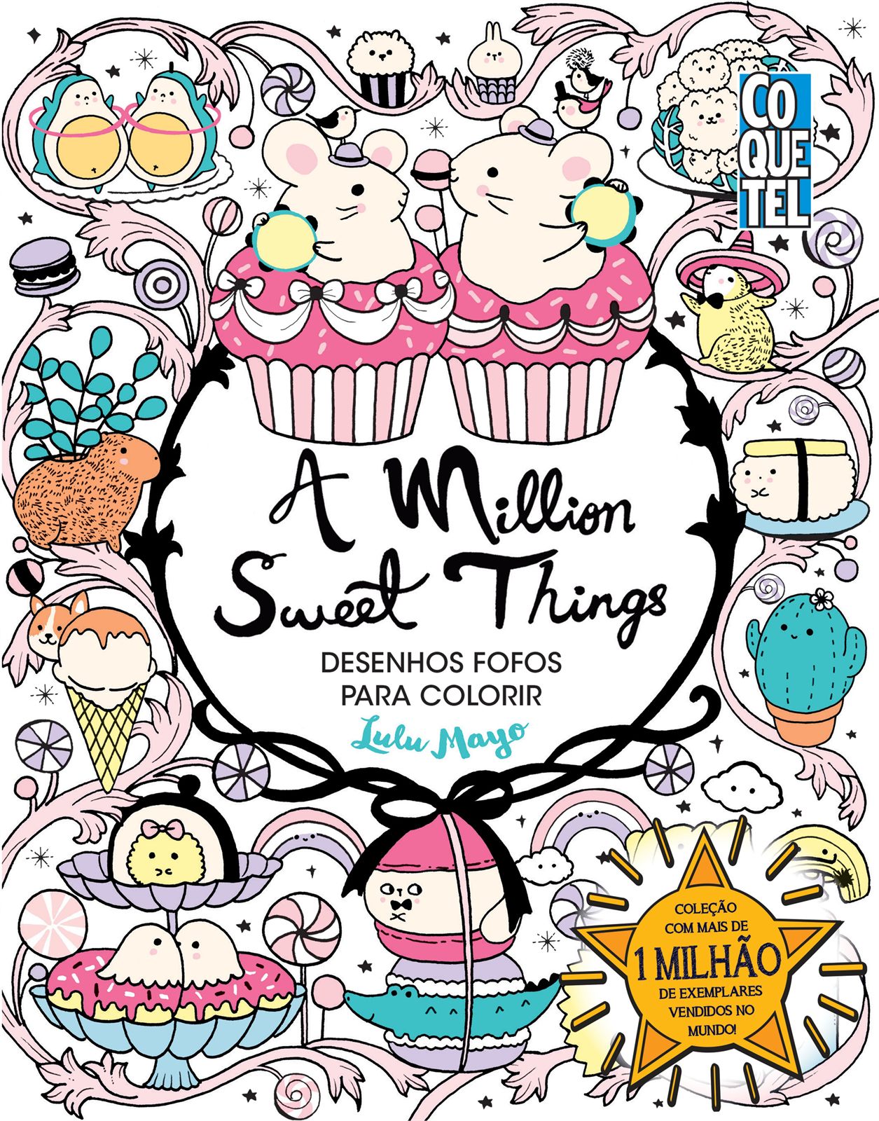 Capa de A Million Sweet Things: Desenhos Fofos para Colorir