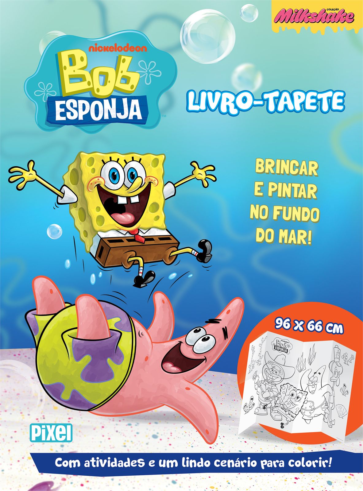 Capa de Bob Esponja: Brincar e pintar no fundo do mar – Livro-tapete