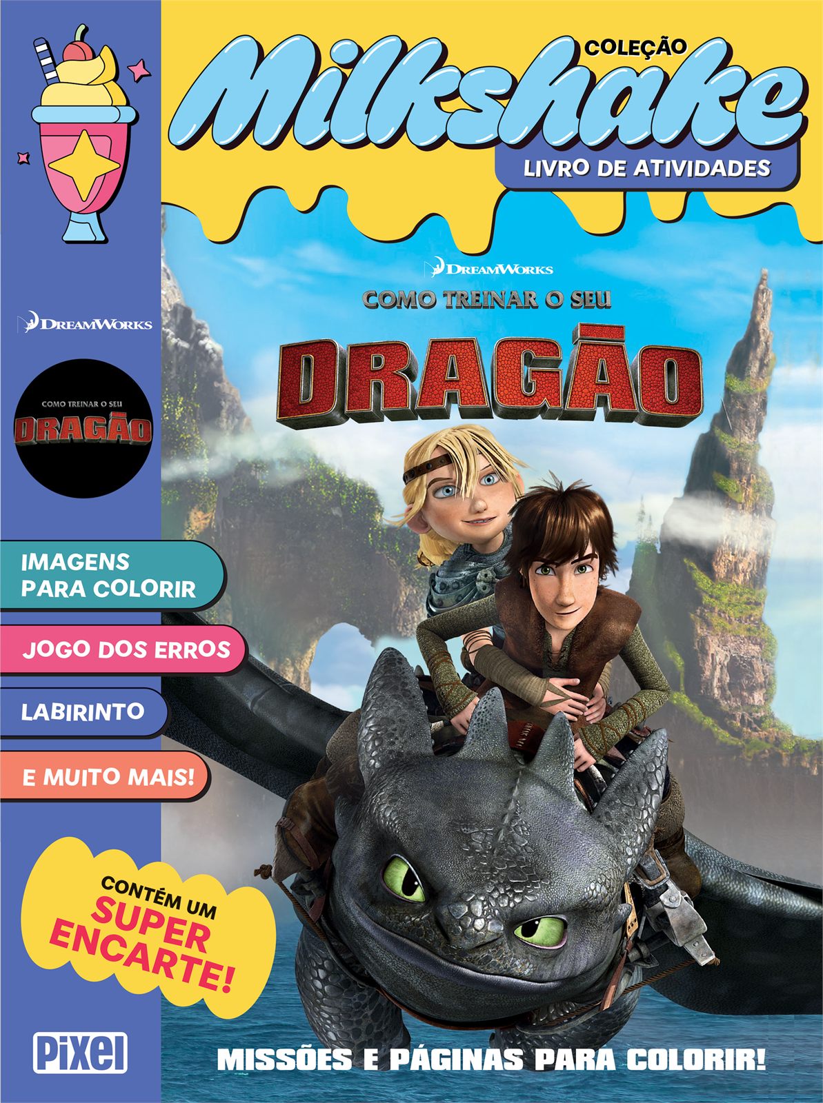 Capa de Como treinar o seu dragão: Missões e páginas para colorir